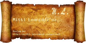 Mittl Leonidász névjegykártya